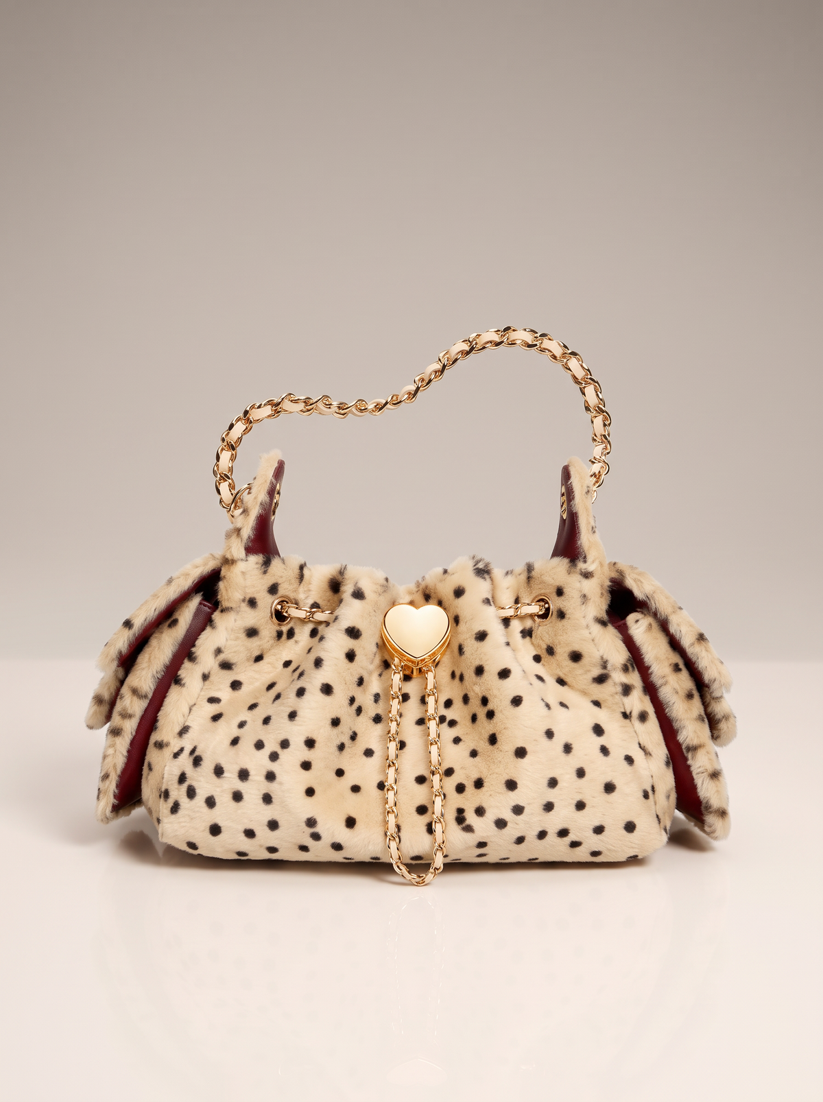 Fashion Leopart Dot Faux Fur Buckets Bag Designer Drawsting Chains Small Tote Bag Luxury Plush Shoulder Crossbody Bags 2026