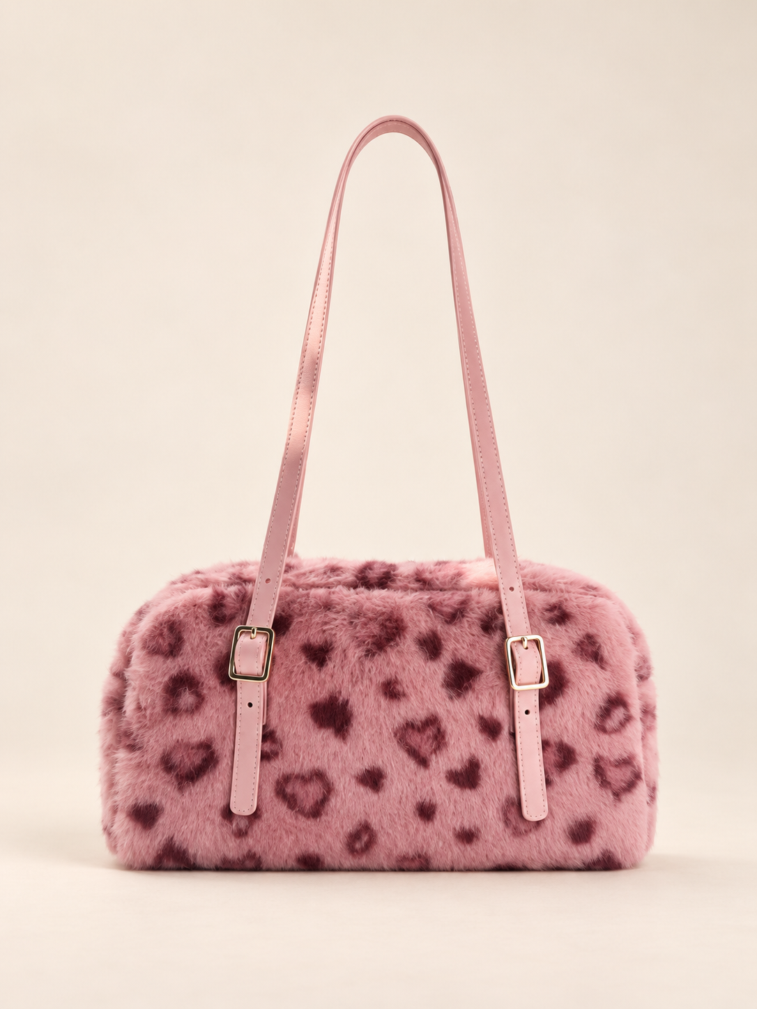 JIAERDI Leopard Print Pink Handbag Women Autumn Winter New Plush Soft Y2k Shoulder Bags Female Sweet Cool Purse Bolsos De Mujer