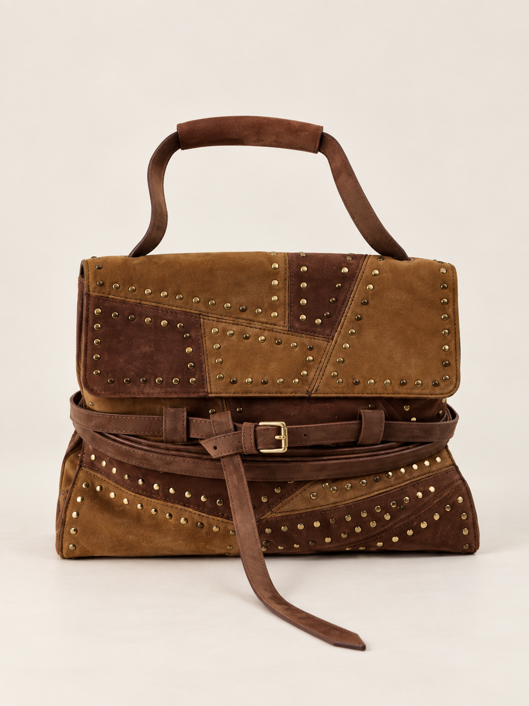 England Style Faux Suede Bags For Women Luxury Designer Handbags And Purses 2026 New In Vintage Belt Buckle Top Handle Shoulder