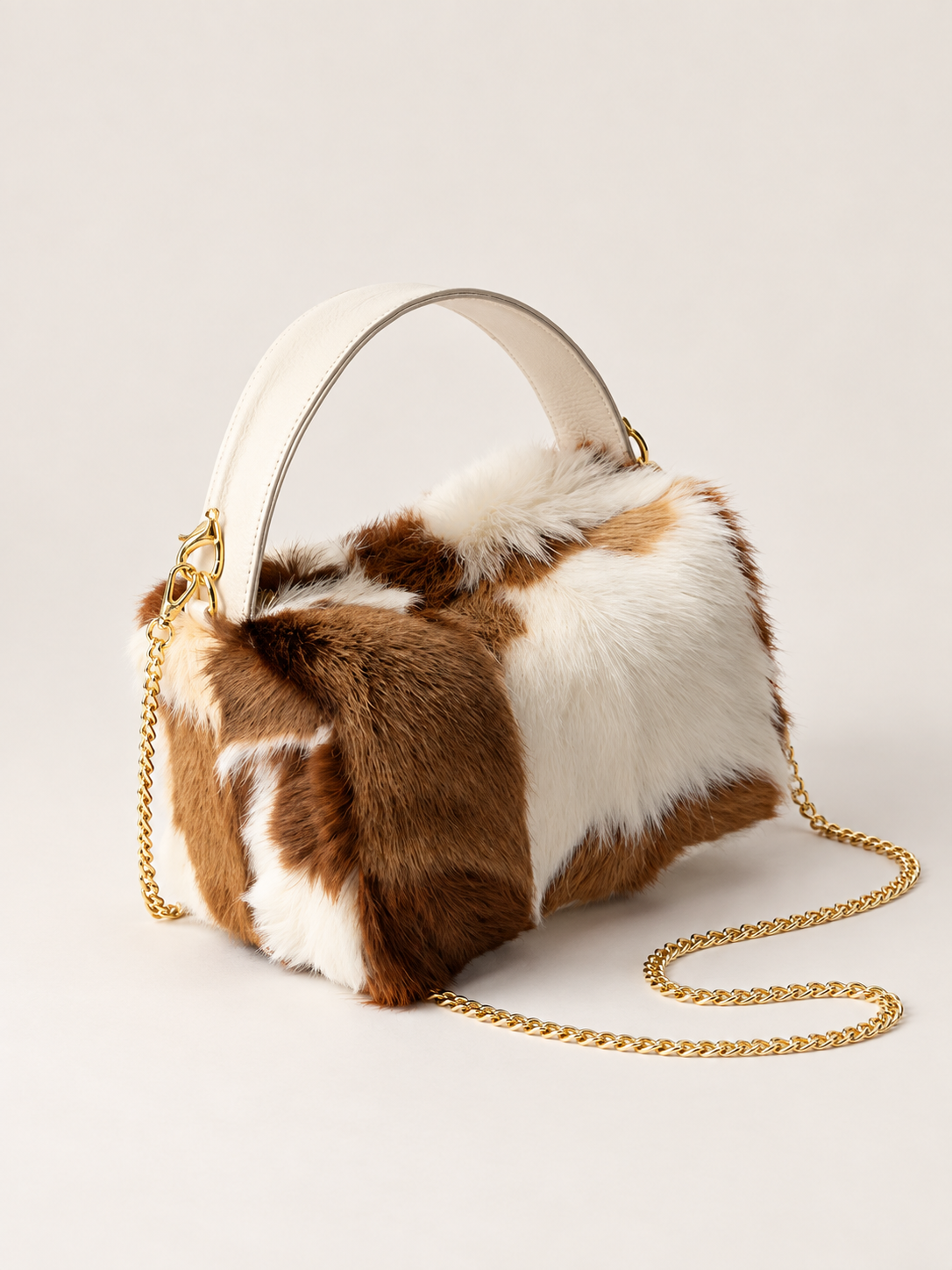Autumn/Winter Design Japanese and Korean Fashion Trends Lamb Fur Box Bag Carrying Crossbody Small Bag Luxury Leopard Print Fur