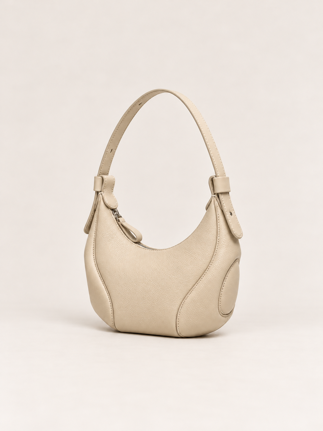 Aidrani Handmade Grain Cowhide Crescent Underarm Bag, Adjustable Strap Hobo Shoulder Purse, Soft Leather Casual Daily Ladies Bag