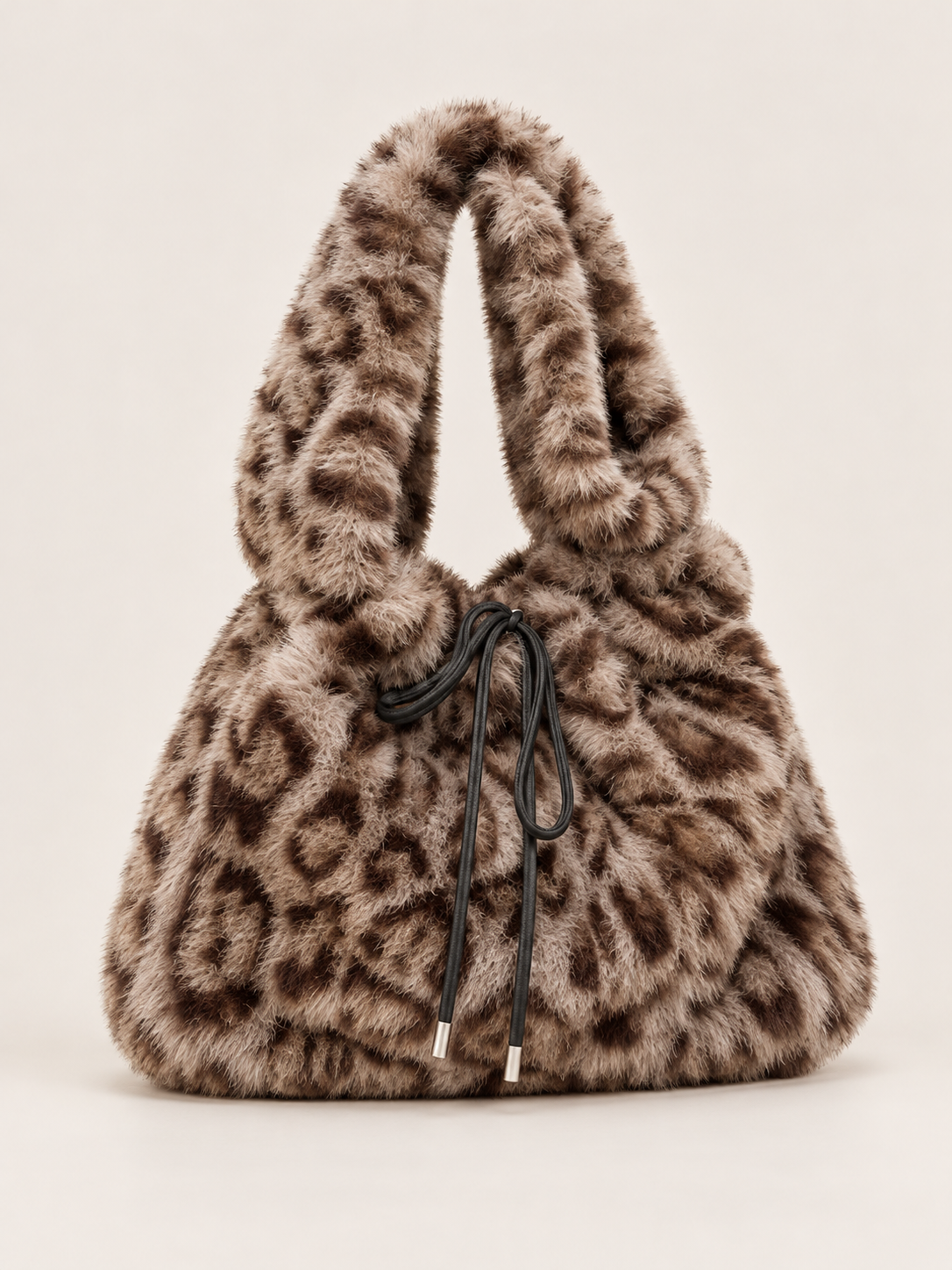 LEFTSIDE Small Leopard Faux Fur Shoulder Bags for Women 2024 Y2K Winter Korean Fashion New Trends Females Handbags and Purses
