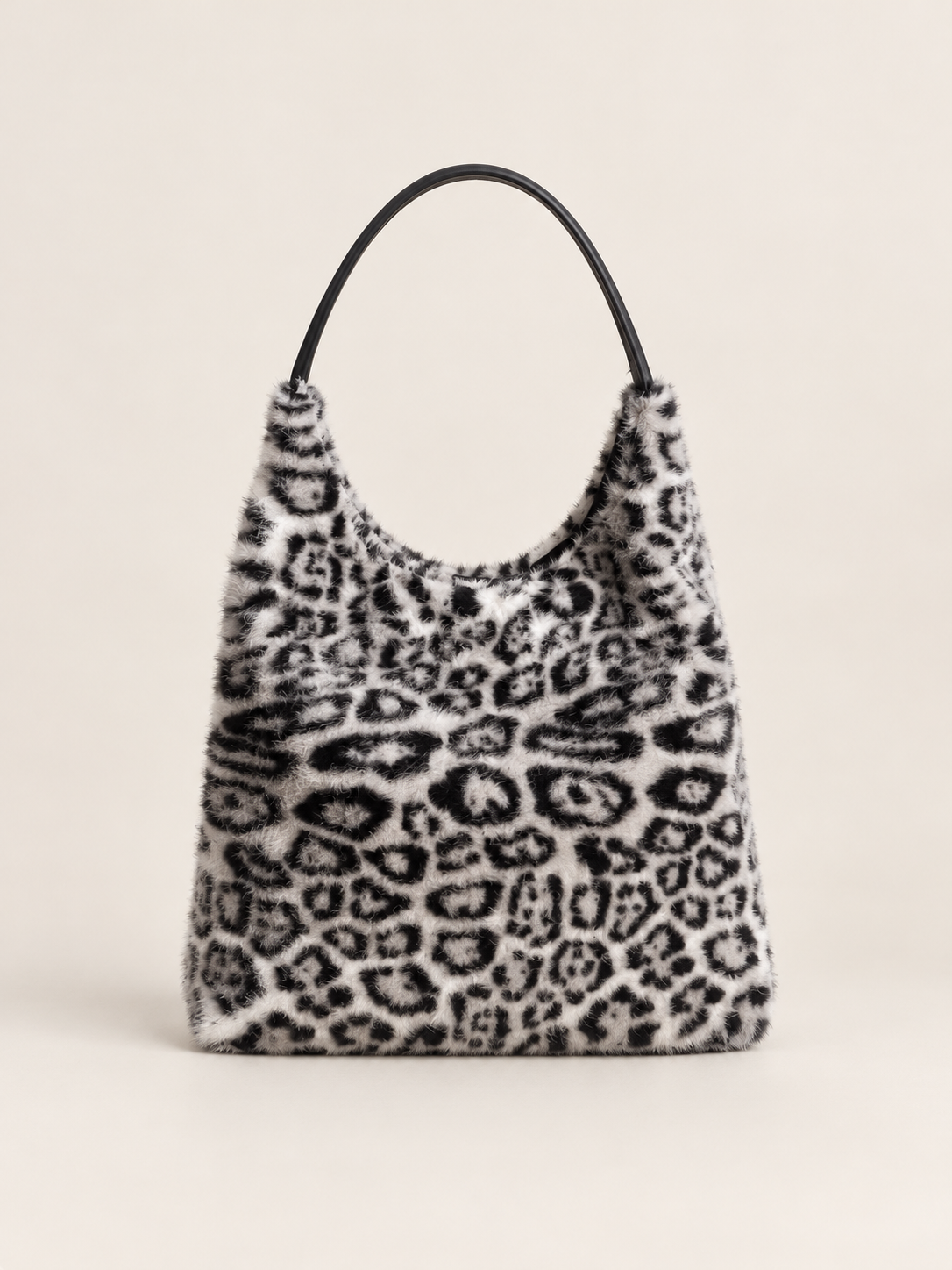 LEFTSIDE Soft Warm Faux Fur Leopard Shoulder Bags for Women 2025 Winter Korean Fashion New Leopard Handbags Trend Hobo Bag