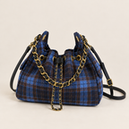 Fashionable Plaid Pattern Handbag Ladies Metal Chains Shoulder Bag New Design Multi Pocket High Quality Women's Crossbody Bags