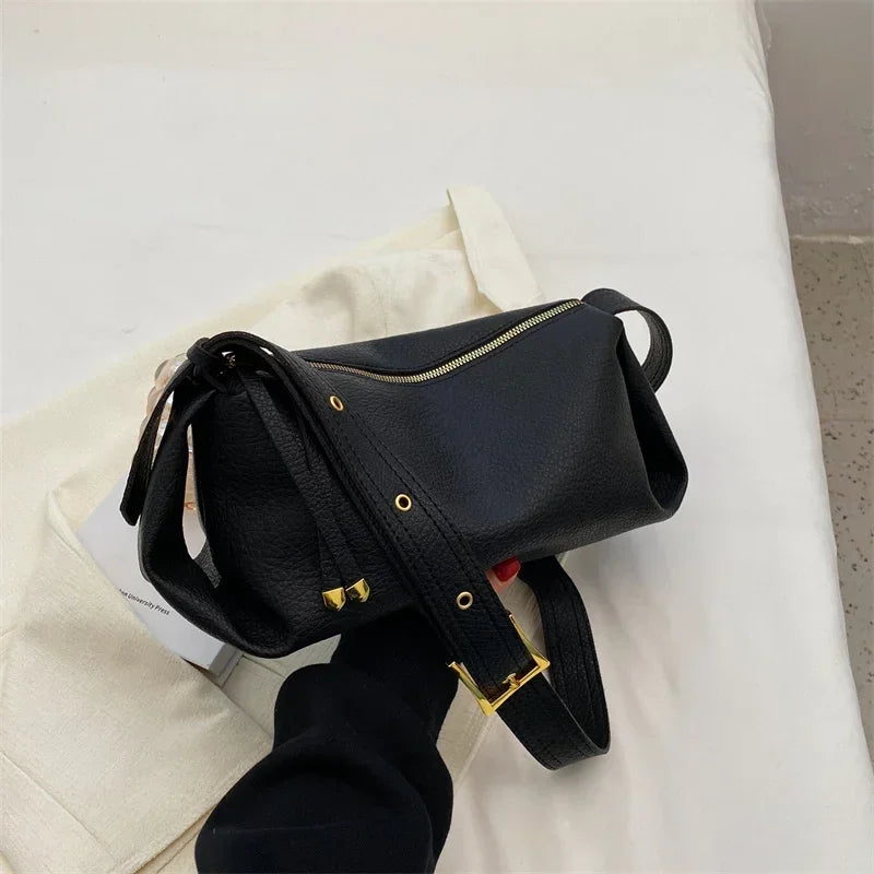 VONMONAN Bucket Bags for Women Trend Vintage Designer High Quality Soft Leather Zipper Shoulder Cross-body Handbags and Purses
