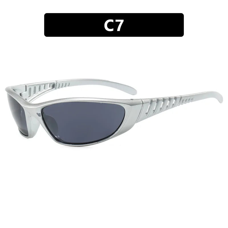 European and American retro sunglasses street photography for women futuristic technology Sun Glasses Y2K hot girls Glasses