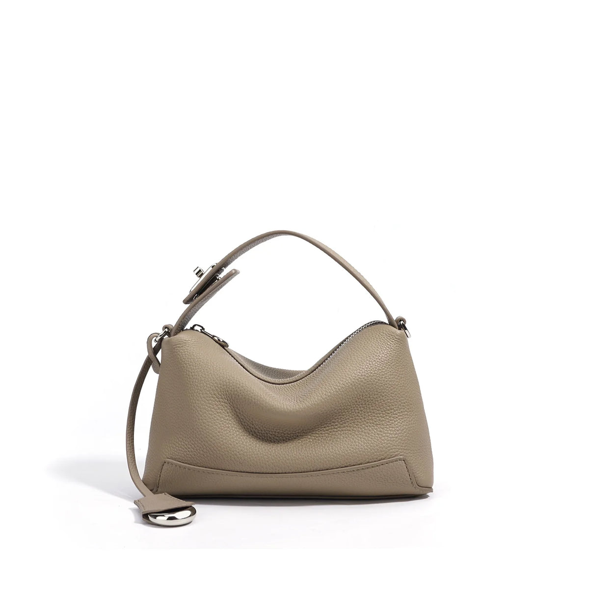 Genuine Cowhide Leather Women Hobo Bag, Mini Top Handle Satchel, Adjustable Crossbody Bag for Travel Daily Use