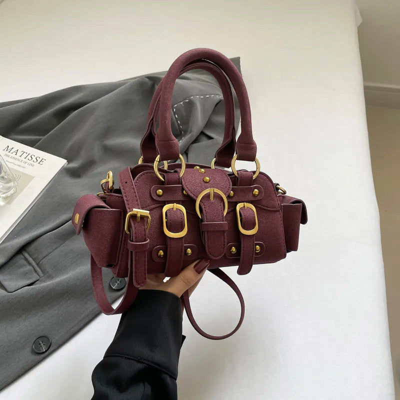 LEFTSIDE Small PU Leather Shoulder Bags for Women 2025 Luxury Designer Trend New Crossbody Bag Females Short Handle Handbags