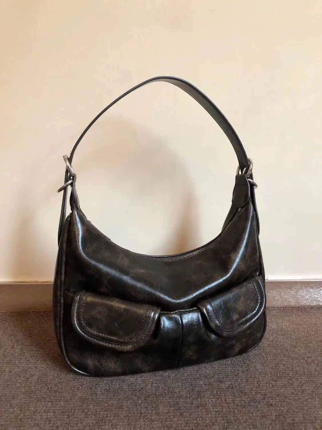 JIAERDI Vintage Coffee Shoulder Bag Women Retro New Autumn Pocket Chic Casual Underarm Bag Female Hot Girls Y2k Handbag Bolsa