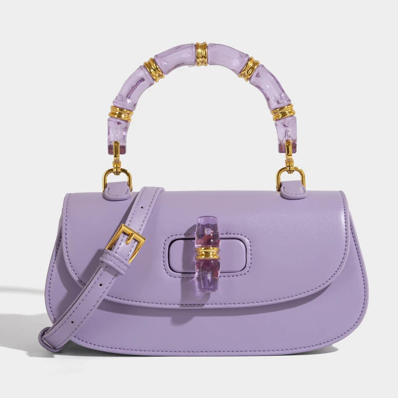 Classic Box Saddle Bags For Women Luxury Designer Handbags And Purses 2025 New In PU Acrylic Top Handle Small Underarm Shoulder