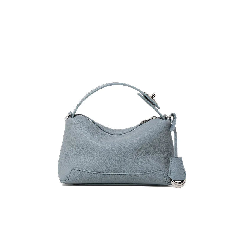 Genuine Cowhide Leather Women Hobo Bag, Mini Top Handle Satchel, Adjustable Crossbody Bag for Travel Daily Use