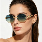 Hot Designer Fashion Women's Sunglasses Premium Retro Sunglasses borderless Frame Metal Glasses