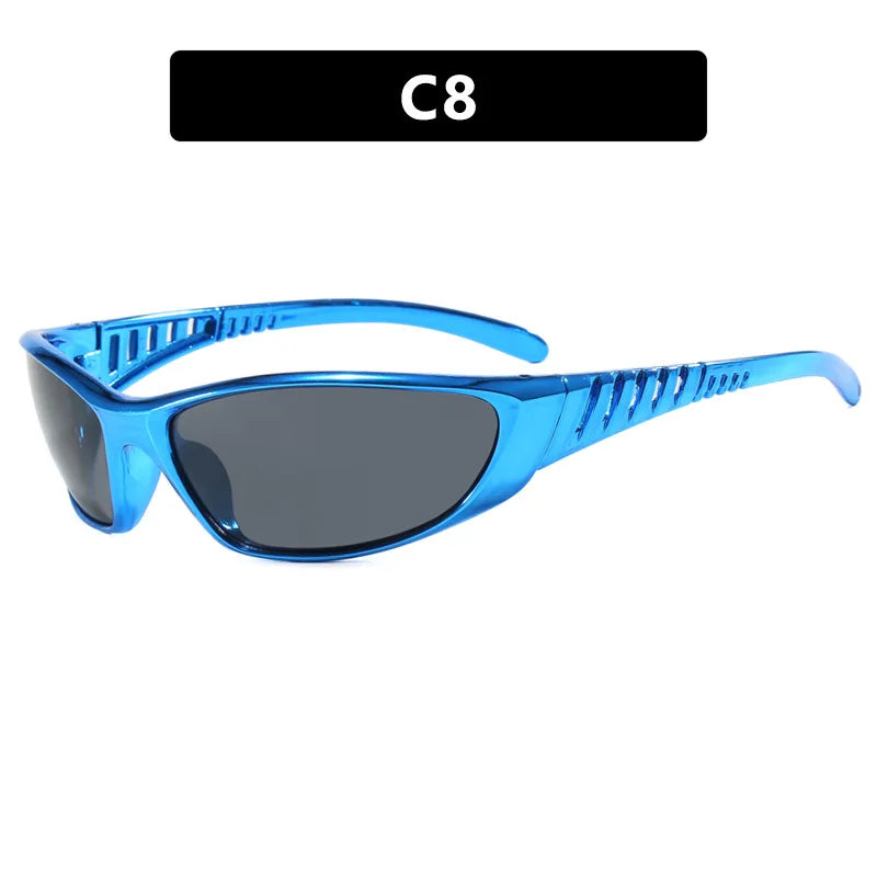 European and American retro sunglasses street photography for women futuristic technology Sun Glasses Y2K hot girls Glasses
