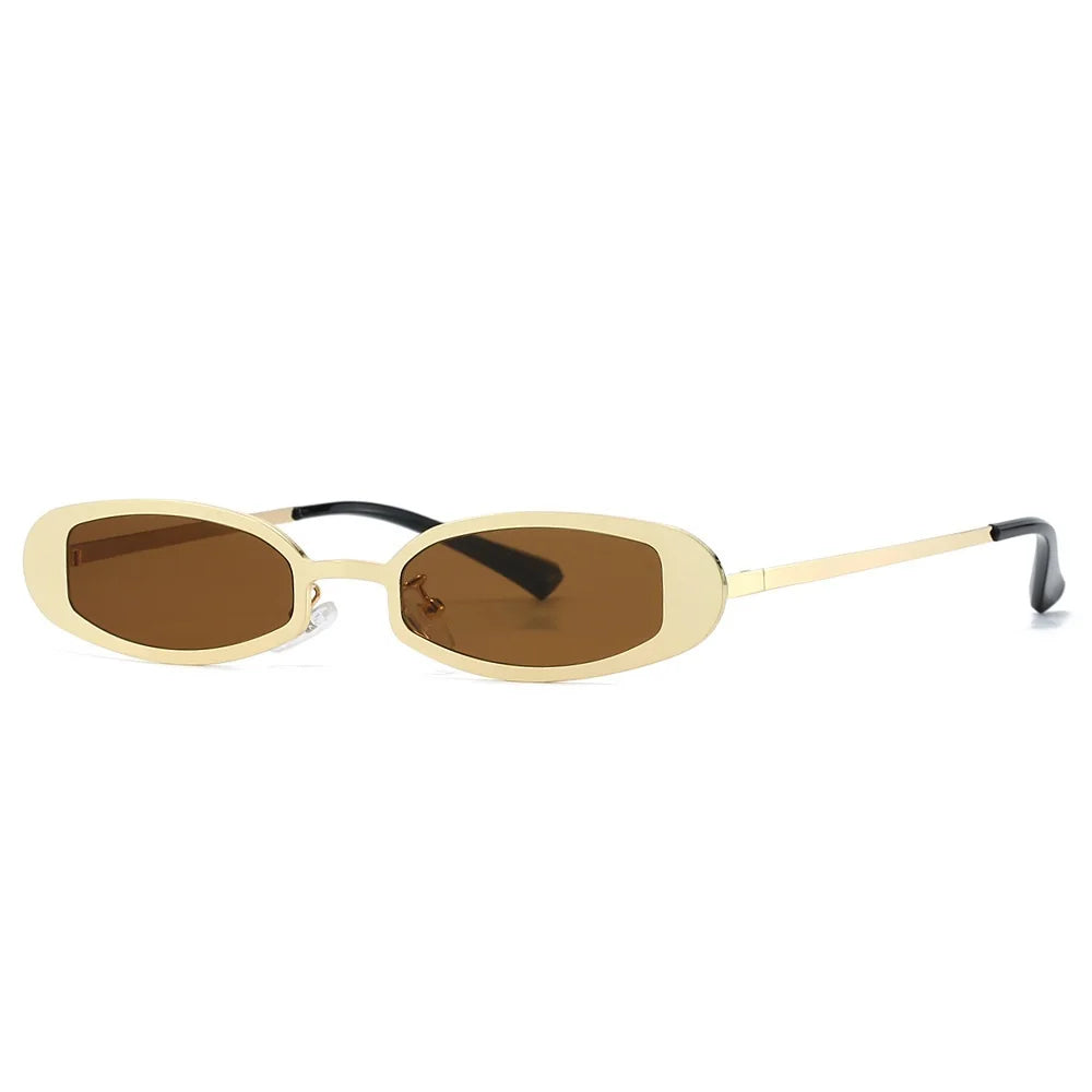vintage small square alloy Y2K sunglasses for women new fashion polygon gradient sun glasses men hip hop shades uv400 driving