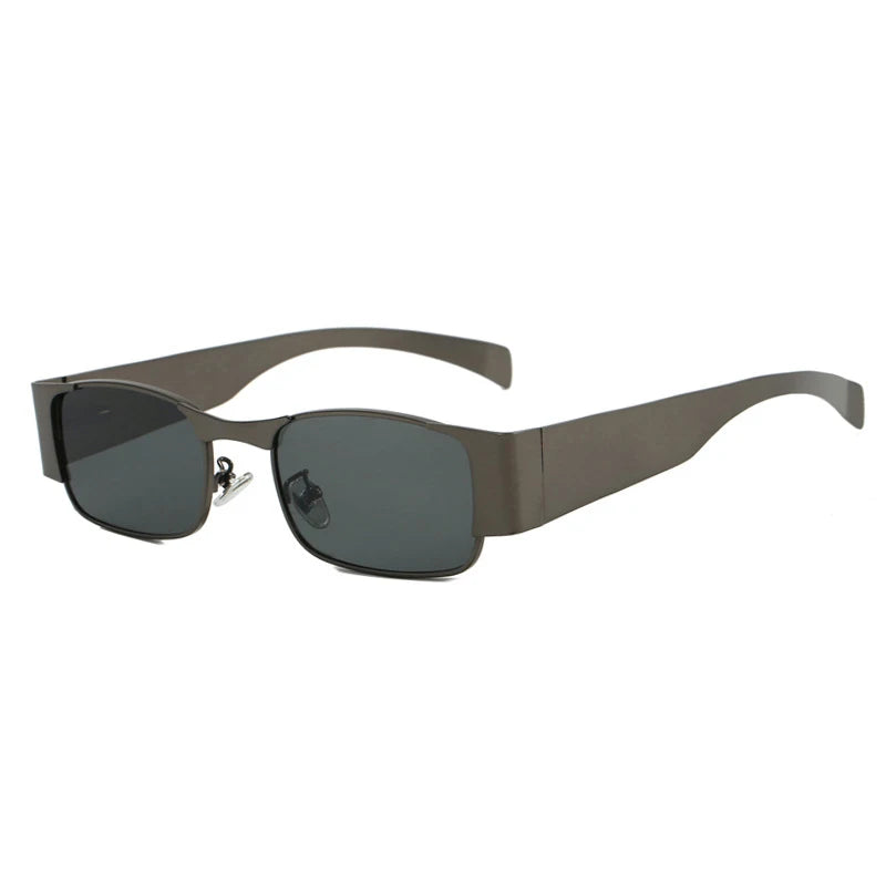 SHAUNA Vintage Rectangle Metal Women Luxury Sunglasses Shades UV400