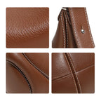 Aidrani Handmade Grain Cowhide Crescent Underarm Bag, Adjustable Strap Hobo Shoulder Purse, Soft Leather Casual Daily Ladies Bag
