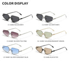 SHAUNA Fashion Stainless Steel Half Frames Women Cat Eye Sunglasses Ins Popular Men Gradient Shades UV400