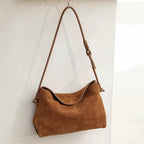 Genuine Suede Bag Women Handbags Large Capacity Tote Messenger Shoulder Bags Female Luxury Designer Cowhide Commuting Hobo Bag