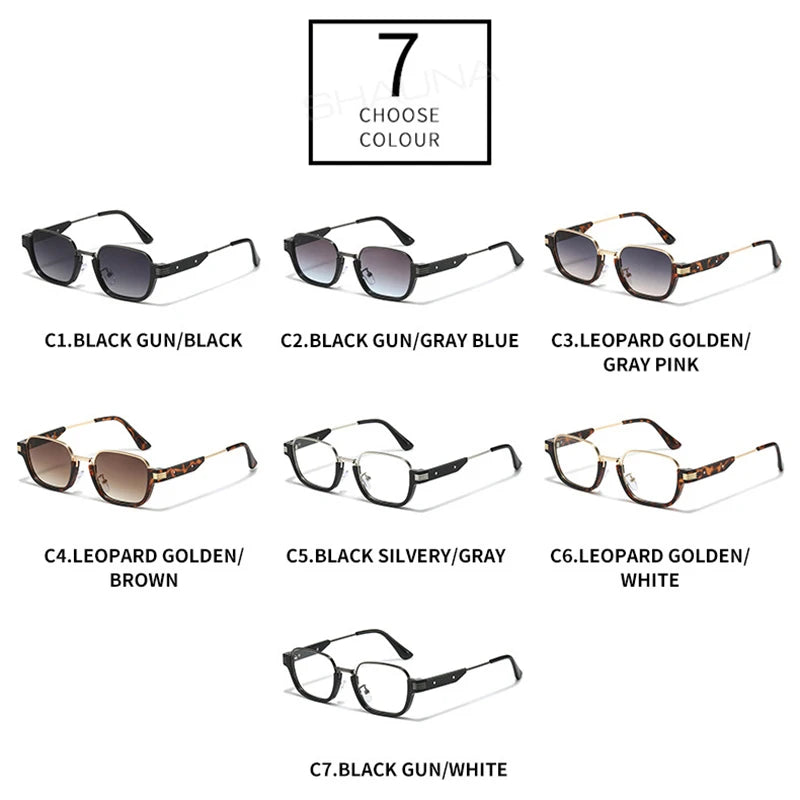 SHAUNA Retro Square Sunglasses Women Shades UV400 Fashion Clear Gradient Men Sun Glasses
