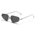 SHAUNA Fashion Stainless Steel Half Frames Women Cat Eye Sunglasses Ins Popular Men Gradient Shades UV400