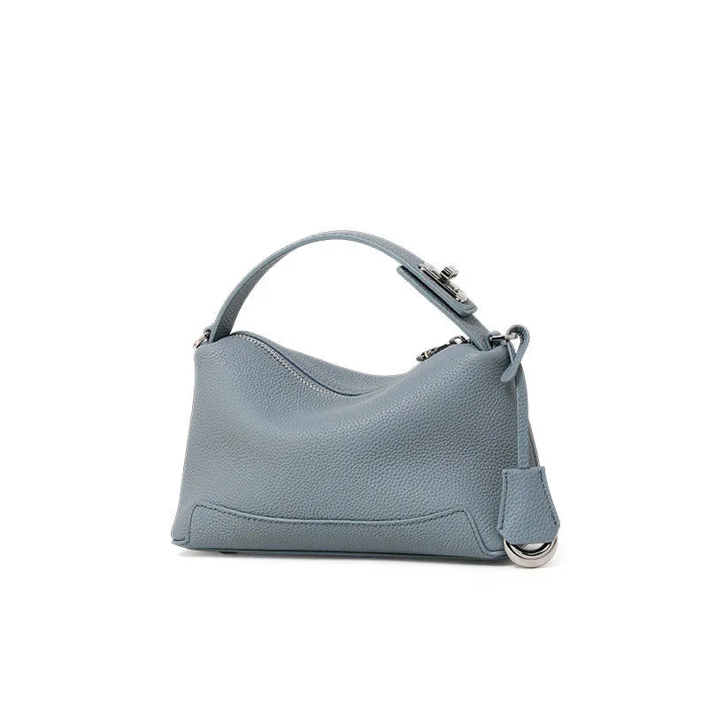 Genuine Cowhide Leather Women Hobo Bag, Mini Top Handle Satchel, Adjustable Crossbody Bag for Travel Daily Use