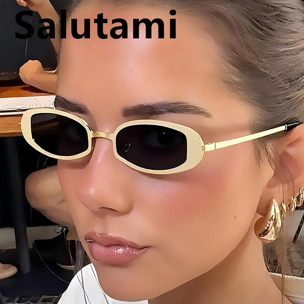 vintage small square alloy Y2K sunglasses for women new fashion polygon gradient sun glasses men hip hop shades uv400 driving