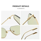 SHAUNA Fashion Stainless Steel Half Frames Women Cat Eye Sunglasses Ins Popular Men Gradient Shades UV400