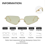 SHAUNA Fashion Stainless Steel Half Frames Women Cat Eye Sunglasses Ins Popular Men Gradient Shades UV400
