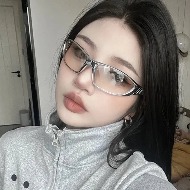 European and American retro sunglasses street photography for women futuristic technology Sun Glasses Y2K hot girls Glasses