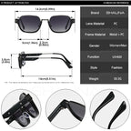 SHAUNA Retro Square Sunglasses Women Shades UV400 Fashion Clear Gradient Men Sun Glasses
