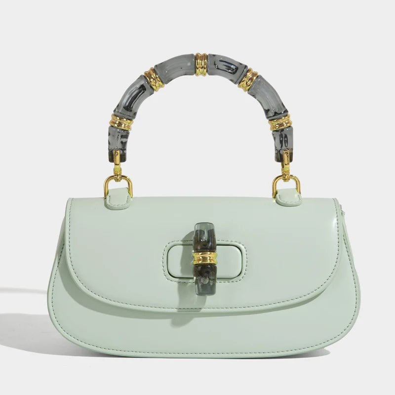 Classic Box Saddle Bags For Women Luxury Designer Handbags And Purses 2025 New In PU Acrylic Top Handle Small Underarm Shoulder