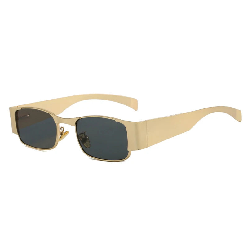 SHAUNA Vintage Rectangle Metal Women Luxury Sunglasses Shades UV400