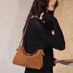 Genuine Suede Bag Women Handbags Large Capacity Tote Messenger Shoulder Bags Female Luxury Designer Cowhide Commuting Hobo Bag