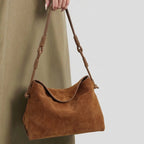 Genuine Suede Bag Women Handbags Large Capacity Tote Messenger Shoulder Bags Female Luxury Designer Cowhide Commuting Hobo Bag