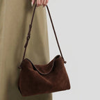 Genuine Suede Bag Women Handbags Large Capacity Tote Messenger Shoulder Bags Female Luxury Designer Cowhide Commuting Hobo Bag