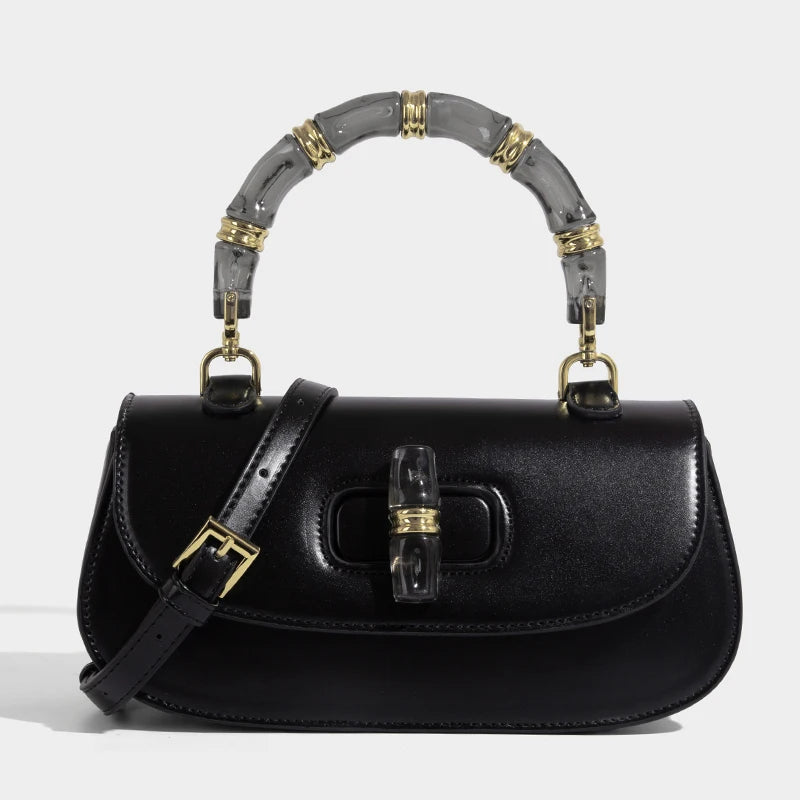 Classic Box Saddle Bags For Women Luxury Designer Handbags And Purses 2025 New In PU Acrylic Top Handle Small Underarm Shoulder