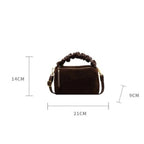 Simple Solid Color Shoulder Bag PU Leather Adjustable Straps Pillow Bag Matte Suede Crossbody Bag Autumn Winter