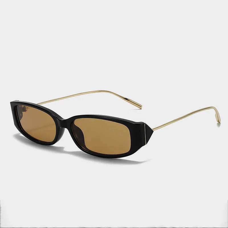 SHAUNA Ins Popular Trending Rectangle Sunglasses Retro Edge Punk Shades UV400