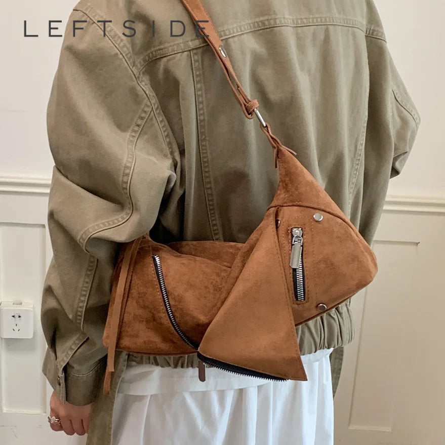 LEFTSIDE Vintage Pu Leather Crossbody Bag 2026 New Trend Soft Women Casual Daily Shoulder Bags Female Simple Handbags and Purses