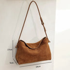 Genuine Suede Bag Women Handbags Large Capacity Tote Messenger Shoulder Bags Female Luxury Designer Cowhide Commuting Hobo Bag