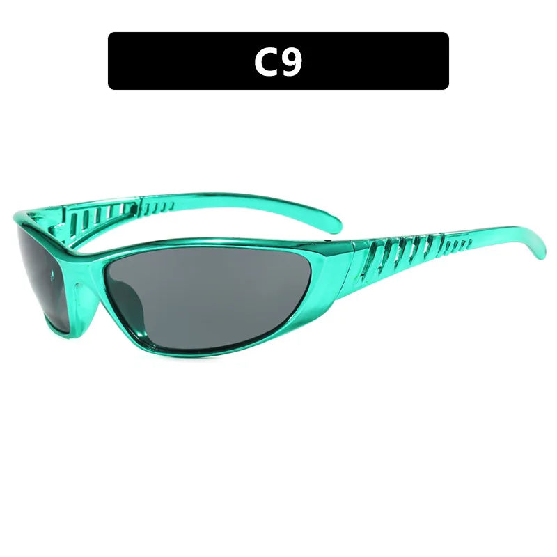 European and American retro sunglasses street photography for women futuristic technology Sun Glasses Y2K hot girls Glasses