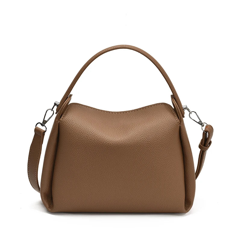 LEFTSIDE Small PU Leather Bucket Bag for Women Shoulder Bags 2025 Short Handle Crossbody Bag Lady Luxury Handbags and Purses