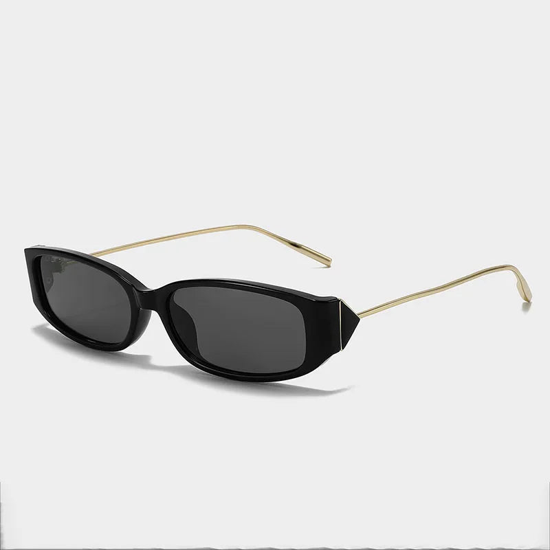 SHAUNA Ins Popular Trending Rectangle Sunglasses Retro Edge Punk Shades UV400