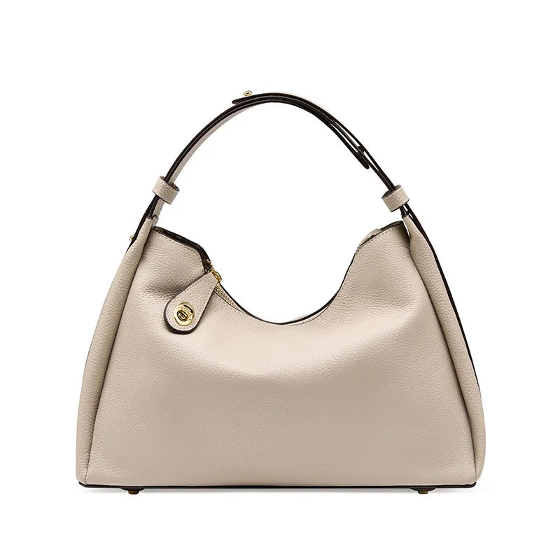 Genuine Leather Women's Shoulder Bag 2024 New Luxury Creative Design Zipper Lock Female Handbag Cowhide Fashion Crossbody Bags