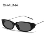 SHAUNA Ins Popular Trending Rectangle Sunglasses Retro Edge Punk Shades UV400