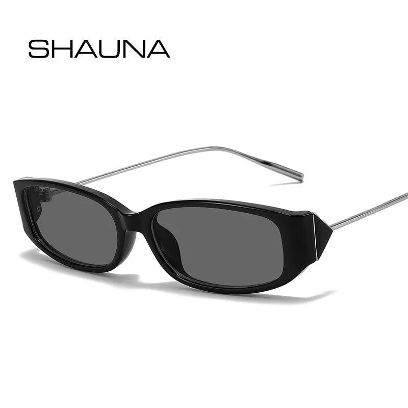 SHAUNA Ins Popular Trending Rectangle Sunglasses Retro Edge Punk Shades UV400