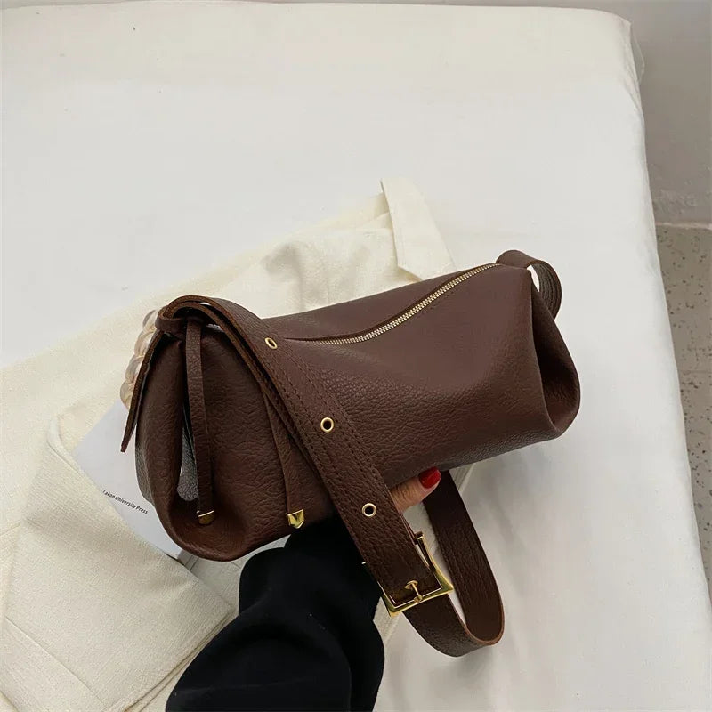 VONMONAN Bucket Bags for Women Trend Vintage Designer High Quality Soft Leather Zipper Shoulder Cross-body Handbags and Purses