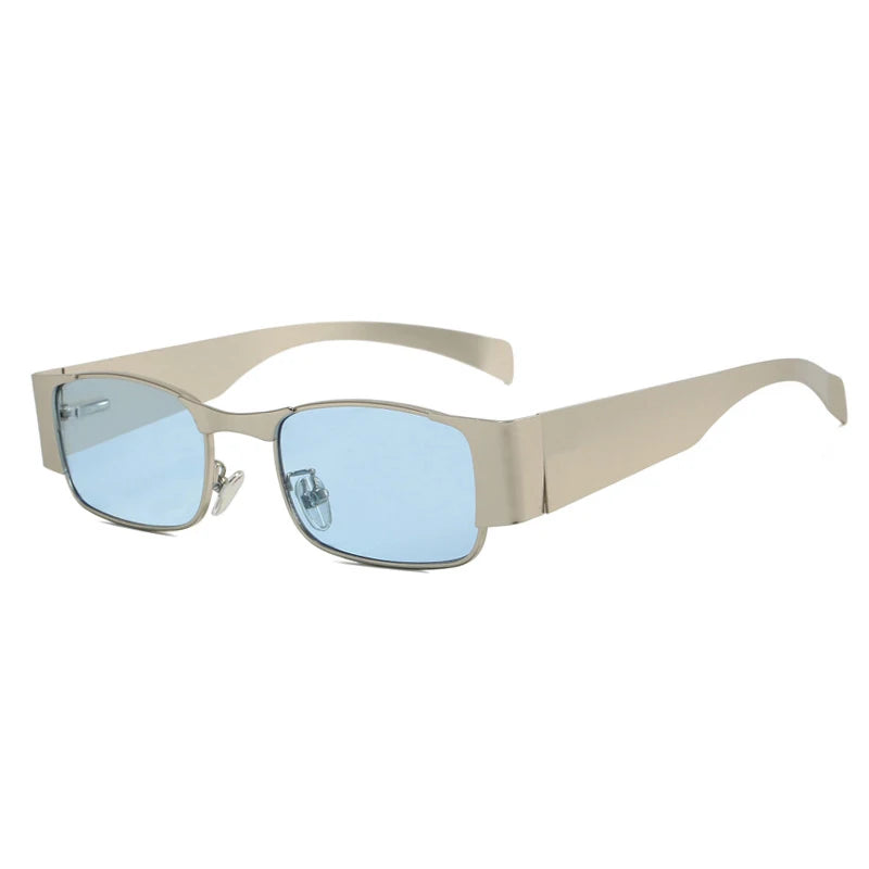 SHAUNA Vintage Rectangle Metal Women Luxury Sunglasses Shades UV400