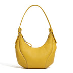 Aidrani Handmade Grain Cowhide Crescent Underarm Bag, Adjustable Strap Hobo Shoulder Purse, Soft Leather Casual Daily Ladies Bag