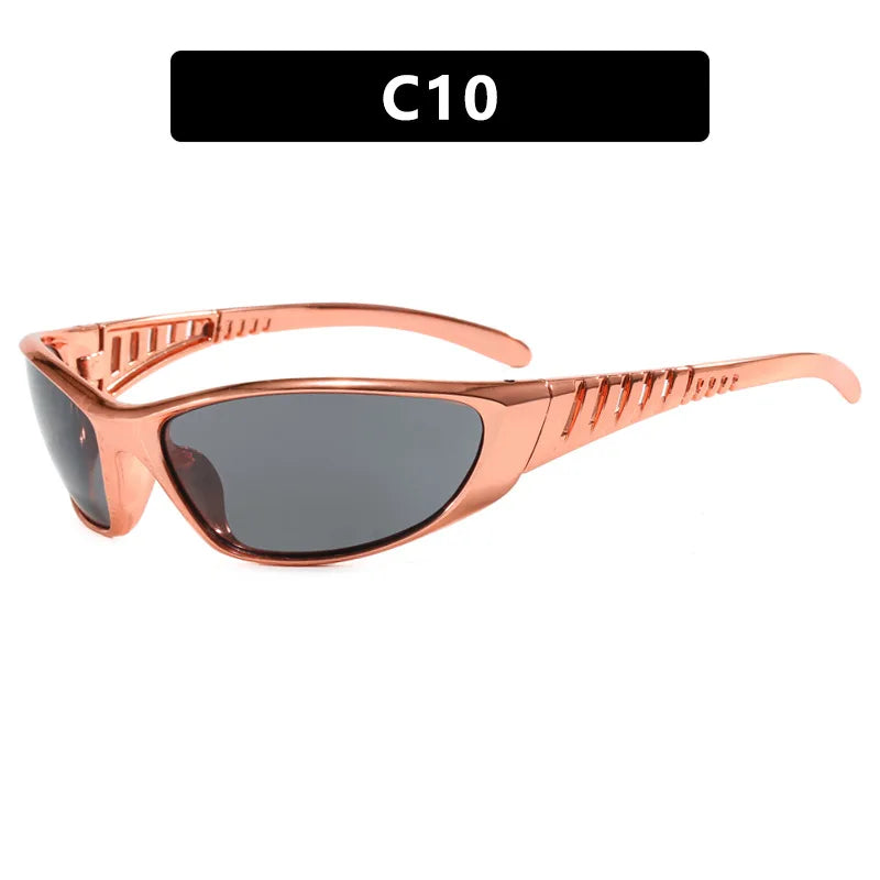 European and American retro sunglasses street photography for women futuristic technology Sun Glasses Y2K hot girls Glasses